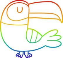 rainbow gradient line drawing cartoon toucan vector