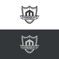 M Monogram Logo Design Black Vector Illustration