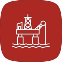 Oil Platform Line Round Corner vector