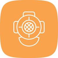 Diving Helmet Line Round Corner vector