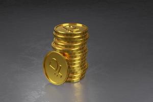 3d render of russian currency golden coin photo