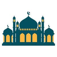 Mezquita icono clip art vector ilustración diseño sobre fondo blanco.