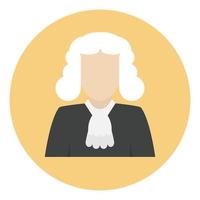 The judge icon clipart vector in illustration of law concept free vector