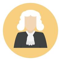 The judge icon clipart vector in illustration of law concept free vector