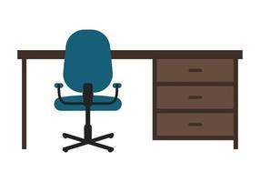 silla y mesa oficina vector icono símbolo ilustración en diseño plano