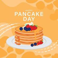 Happy Pancake Day Banner Background in Animated Shrove Tuesday vector