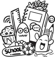 Back to school with doodle style cute vector