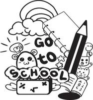 Go To School With cute Doodle Style vector