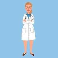 el personaje de una doctora europea de cuerpo entero. vector