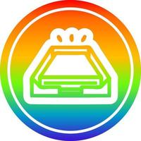 low office paper stack circular in rainbow spectrum vector