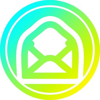 envelope letter circular in cold gradient spectrum vector