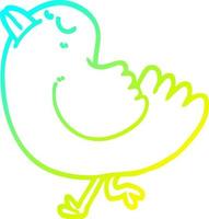 cold gradient line drawing cartoon arrogant bird vector