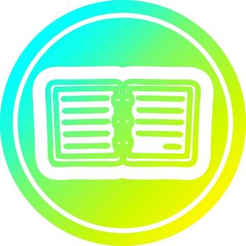 note book circular in cold gradient spectrum vector