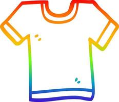 rainbow gradient line drawing cartoon tee shirt vector