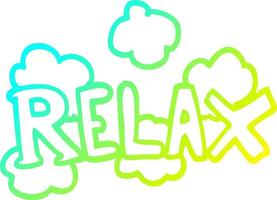 cold gradient line drawing cartoon relax symbol vector