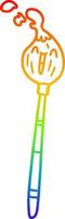 rainbow gradient line drawing happy cartoon paintbrush vector