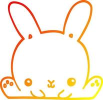 warm gradient line drawing cartoon rabbit vector