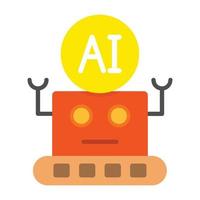 ai icono plano vector