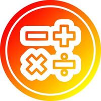 math symbols in hot gradient spectrum vector