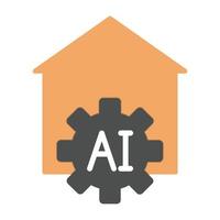 AI Flat Icon vector