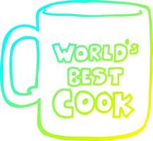 cold gradient line drawing worlds best cook mug vector