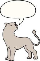 cartoon lioness and speech bubble vector