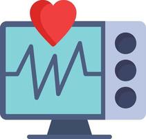 icono plano del monitor de ecg vector