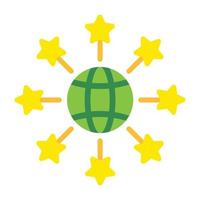 icono plano de red global vector