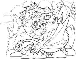 dragón de fantasía de dibujos animados vector
