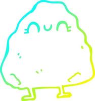 cold gradient line drawing cartoon rock vector