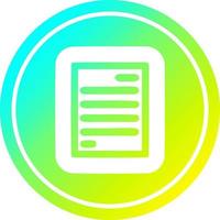 official document circular in cold gradient spectrum vector