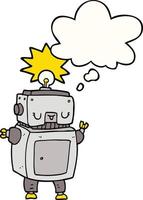 cartoon robot and thought bubble vector