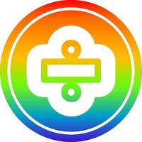 division sign circular in rainbow spectrum vector