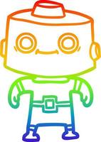 arco iris gradiente línea dibujo dibujos animados robot vector