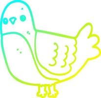 cold gradient line drawing cartoon bird vector