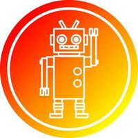 dancing robot circular in hot gradient spectrum vector