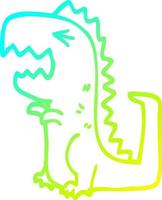 cold gradient line drawing cartoon roaring t rex vector