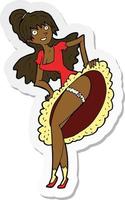 sticker of a cartoon flamenco dancer vector