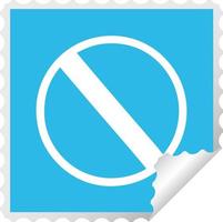 square peeling sticker cartoon not allowed sign vector