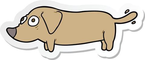 sticker of a cartoon dog vector