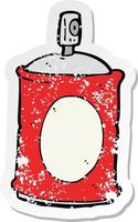 retro distressed sticker of a cartoon spray can vector