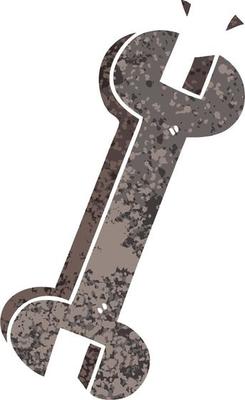 quirky retro illustration style cartoon spanner