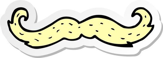 sticker of a cartoon mustache symbol vector