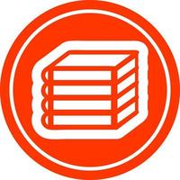 stack of books circular icon vector