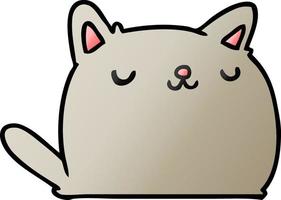 gradient cartoon of cute kawaii cat vector