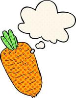 cartoon vegetable and thought bubble in comic book style vector