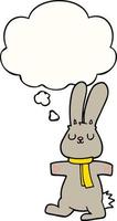 cartoon rabbit and thought bubble vector