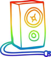 rainbow gradient line drawing cartoon speaker vector