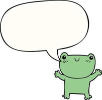 cartoon frog and speech bubble vector