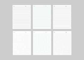 Notebook page with line paper vector